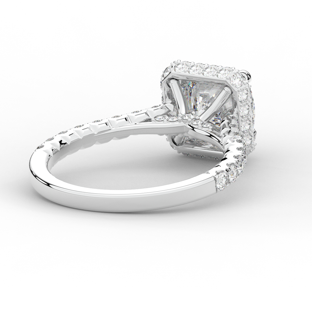 2.75CT.TW CUSHION LAB DIAMOND HALO ENGAGEMENT RING - Nazarelle