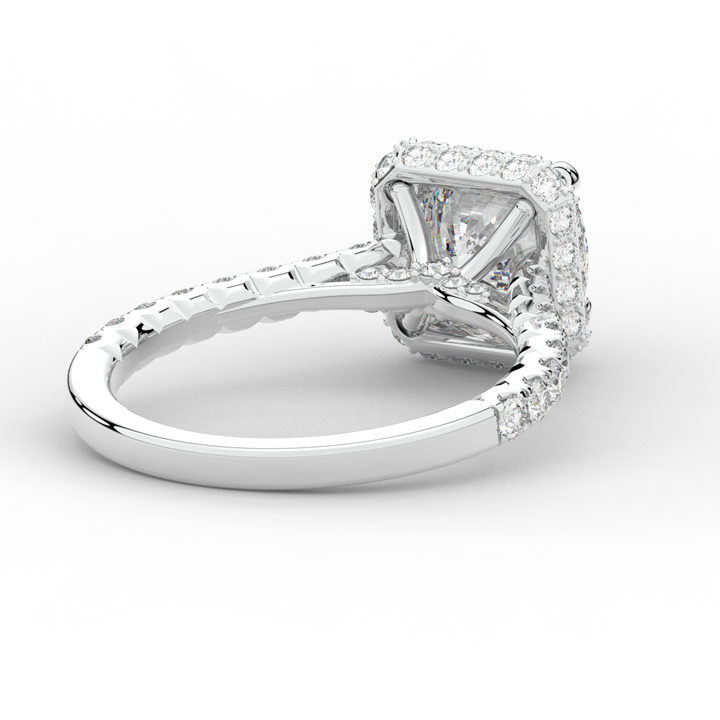 2.75CT.TW CUSHION LAB DIAMOND HALO ENGAGEMENT RING - Nazarelle