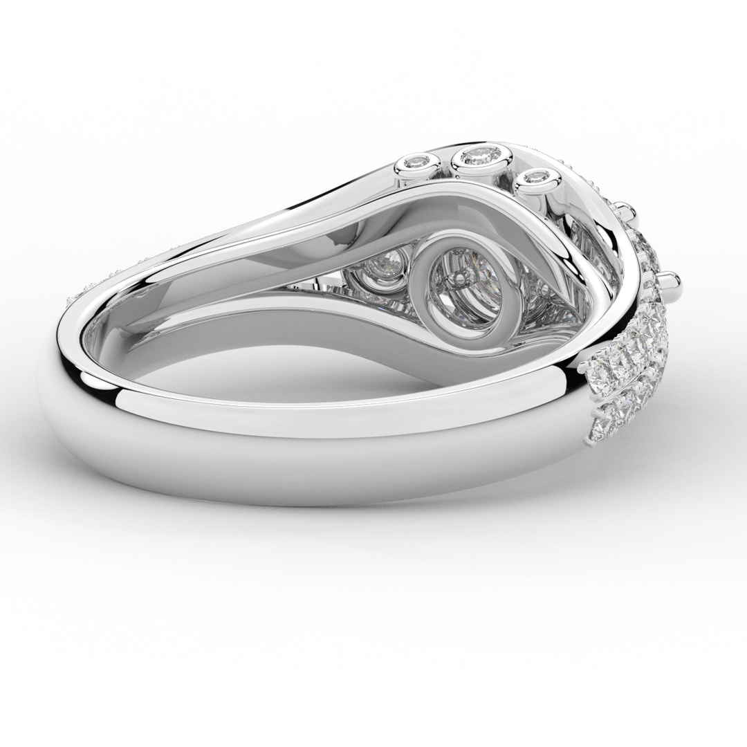 1.90CT.TW ROUND LAB DIAMOND THREE STONE ENGAGEMENT RING - Nazarelle