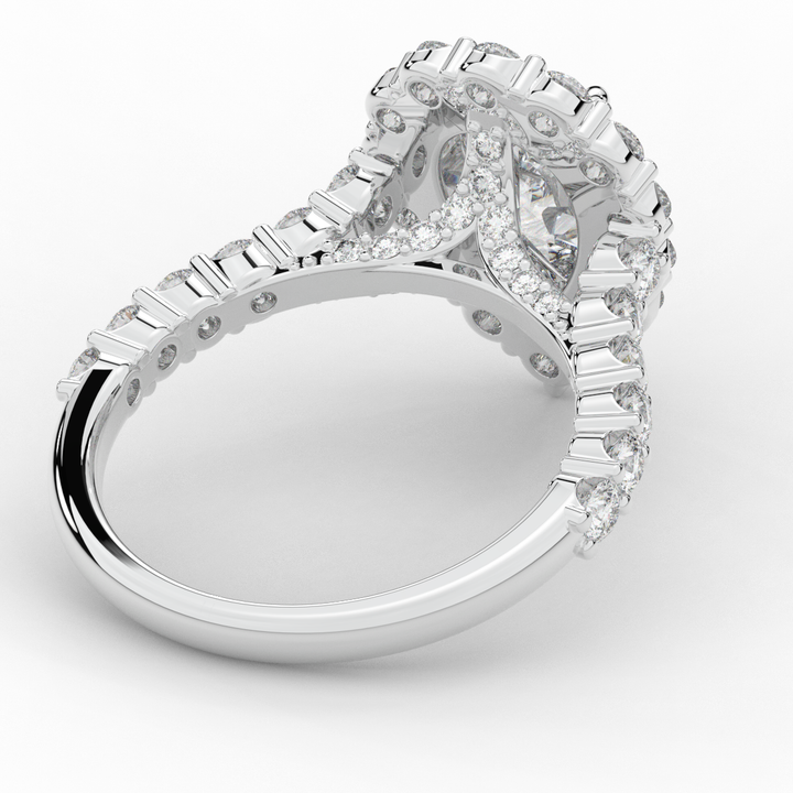 3.10CT.TW PEAR LAB DIAMOND HALO ENGAGEMENT RING - Nazarelle