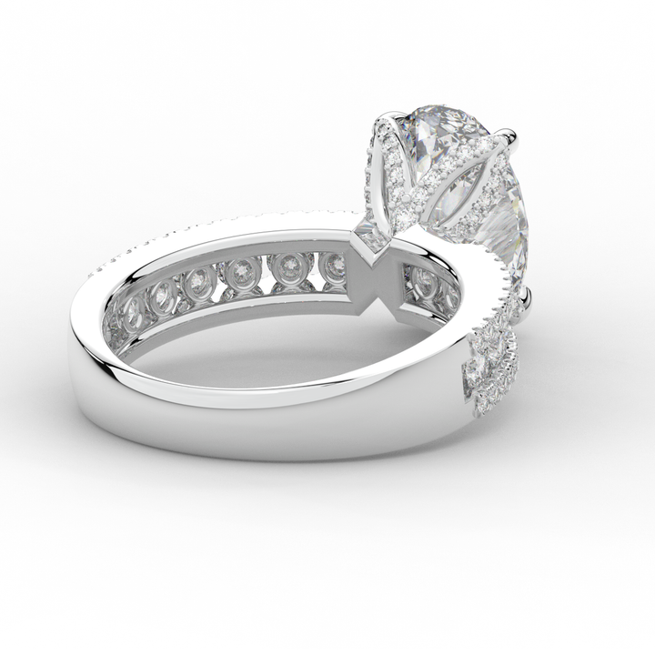 3.95CT.TW OVAL LAB DIAMOND SOLITAIRE ENGAGEMENT RING - Nazarelle