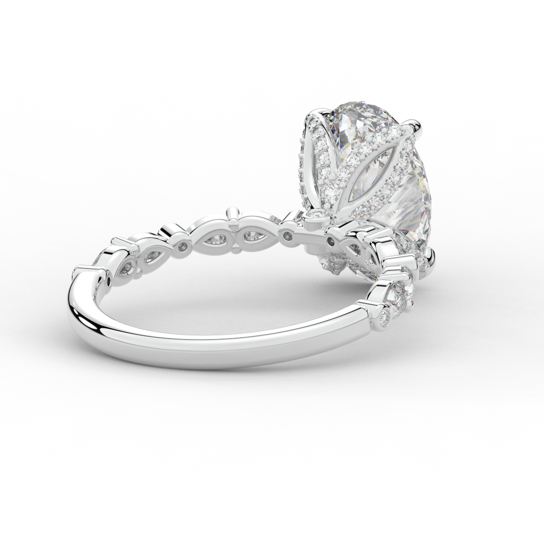3.60CT.TW OVAL LAB DIAMOND SOLITAIRE ENGAGEMENT RING - Nazarelle