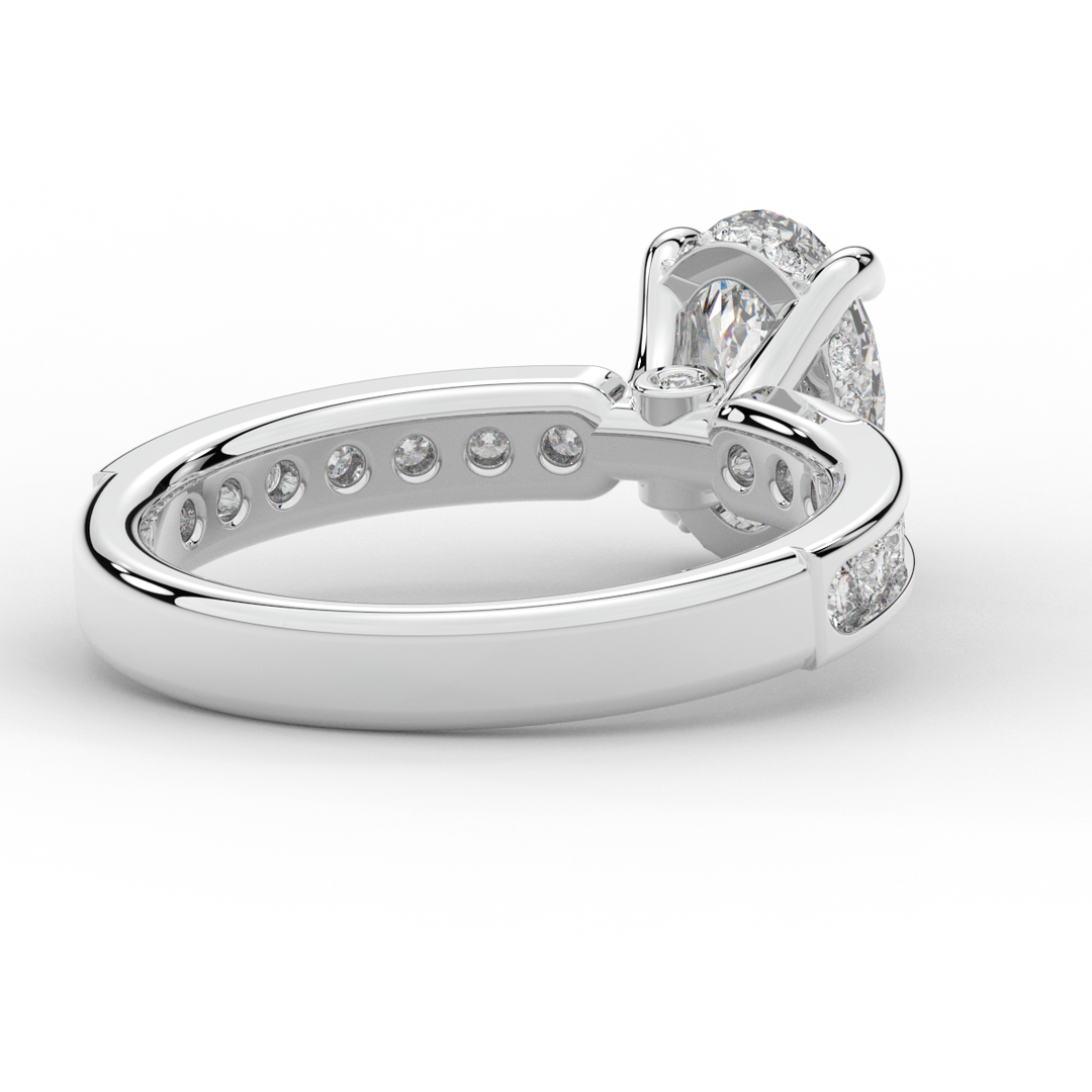 1.95CT.TW OVAL LAB DIAMOND UNDERHALO ENGAGEMENT RING - Nazarelle