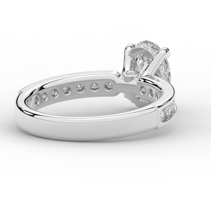 1.95CT.TW OVAL LAB DIAMOND UNDERHALO ENGAGEMENT RING - Nazarelle