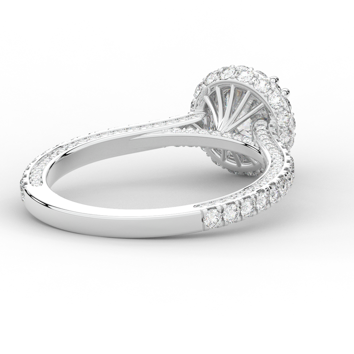 1.90CT.TW ROUND LAB DIAMOND HALO ENGAGEMENT RING - Nazarelle