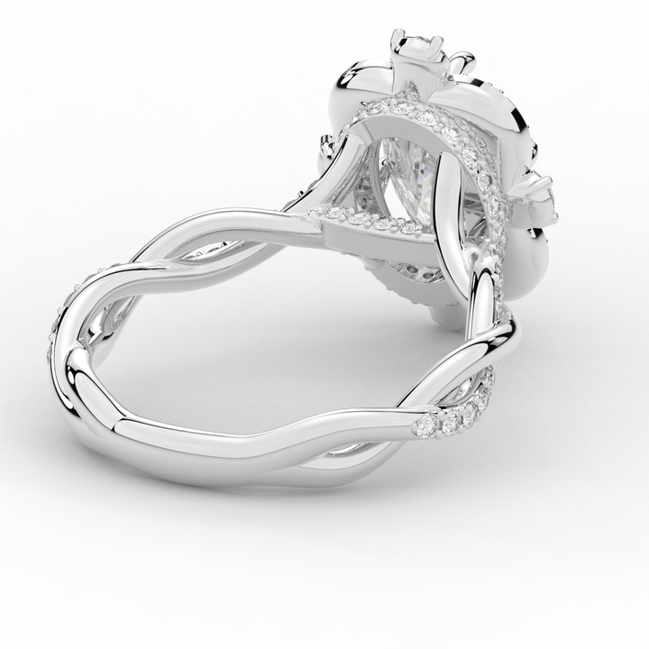 2.70CT.TW OVAL LAB DIAMOND HALO ENGAGEMENT RING - Nazarelle