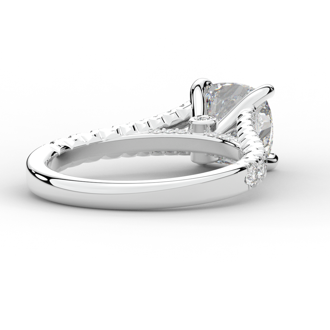 2.45CT.TW CUSHION LAB DIAMOND ENGAGEMENT RING - Nazarelle