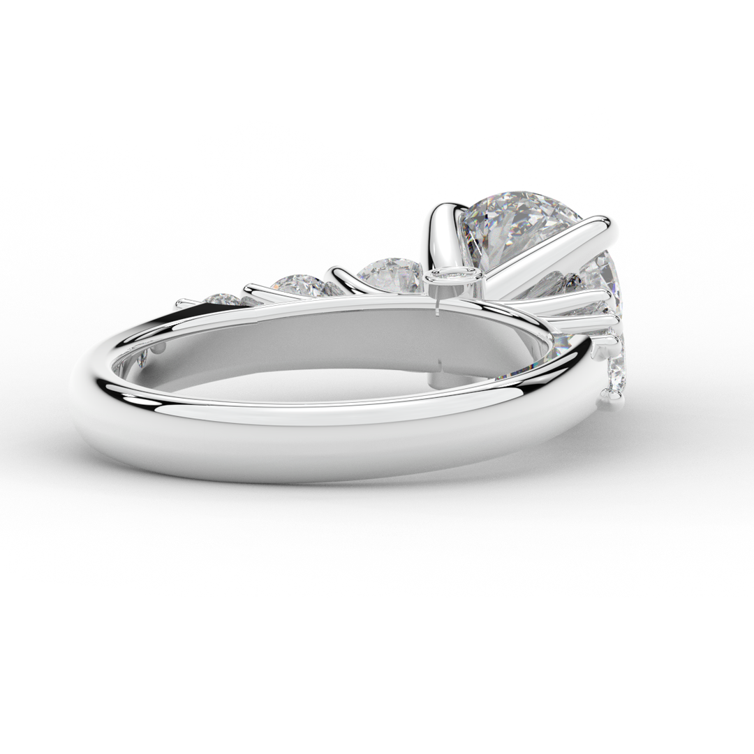 3.00CT.TW ROUND LAB DIAMOND  ENGAGEMENT RING - Nazarelle