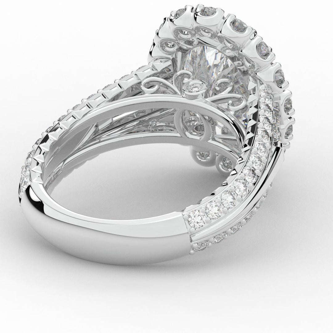 5.75CT.TW OVAL LAB DIAMOND HALO ENGAGEMENT RING - Nazarelle