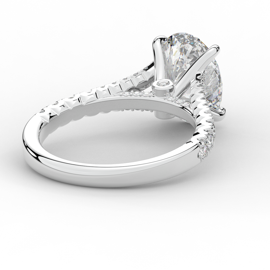 3.45CT.TW OVAL LAB DIAMOND ENGAGEMENT RING - Nazarelle