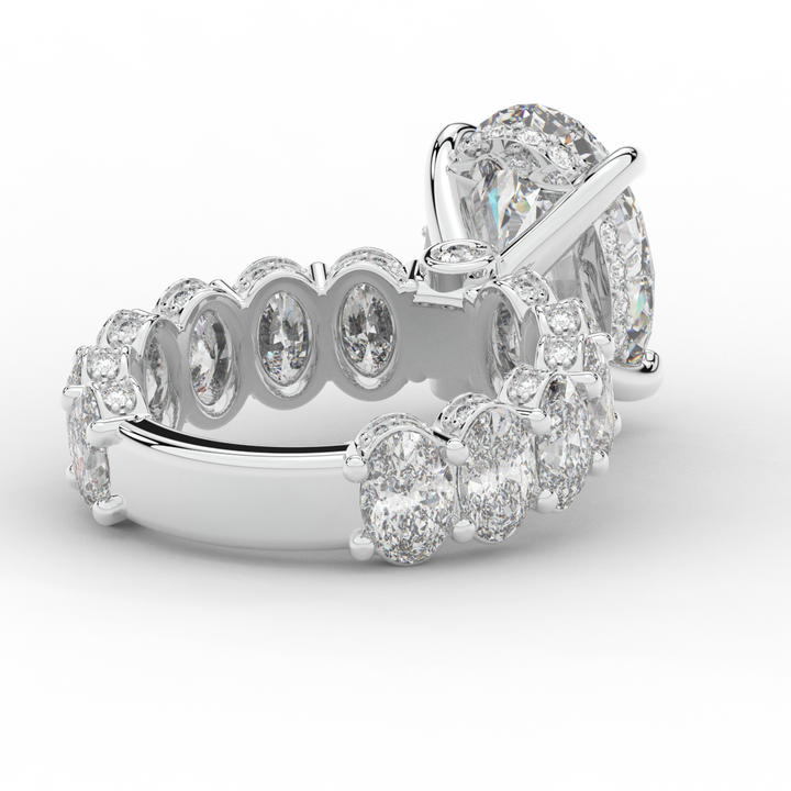 10.90CT.TW OVAL LAB DIAMOND SOLITAIRE ENGAGEMENT RING - Nazarelle