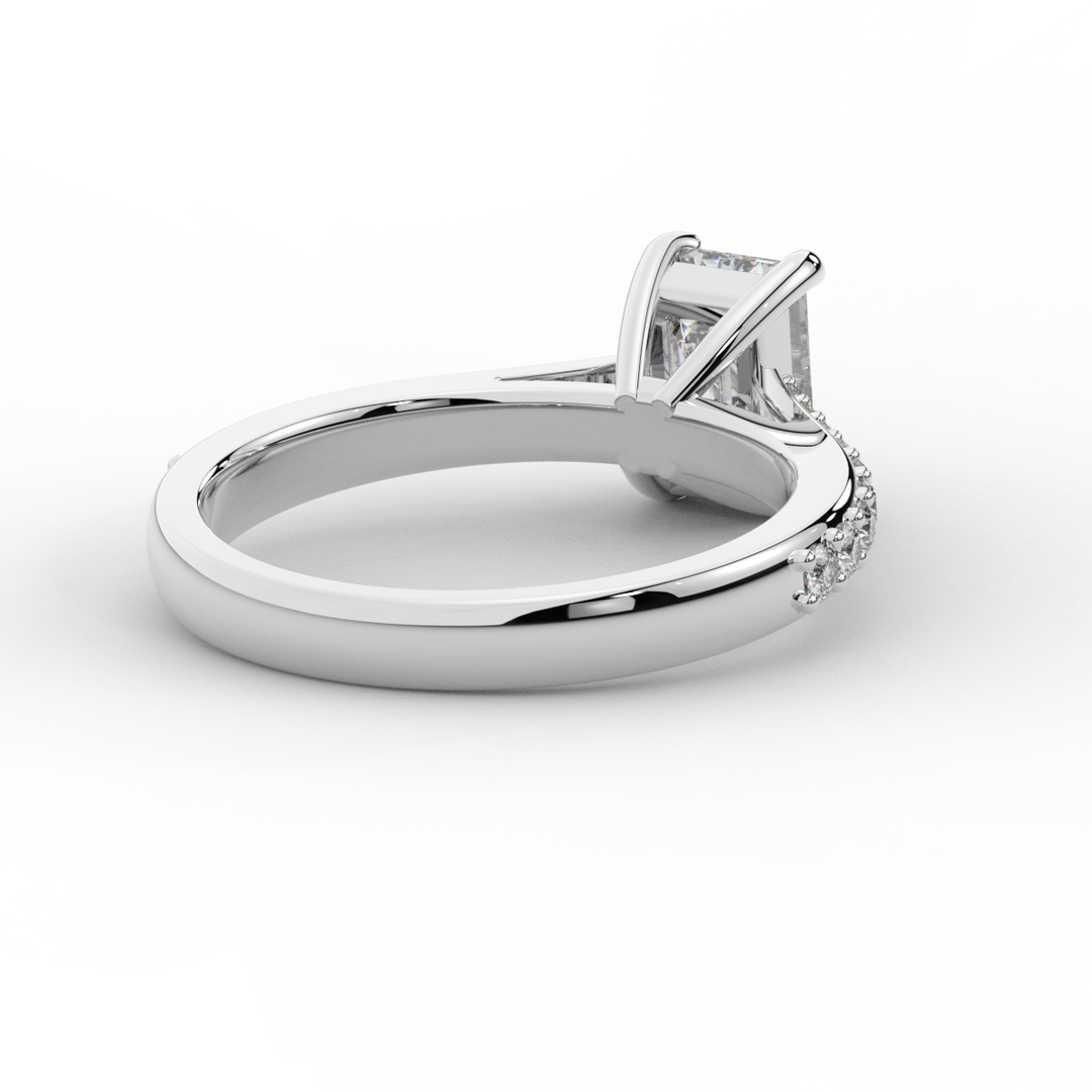 1.25CT.TW EMERALD CUT LAB DIAMOND SOLITAIRE ENGAGEMENT RING - Nazarelle
