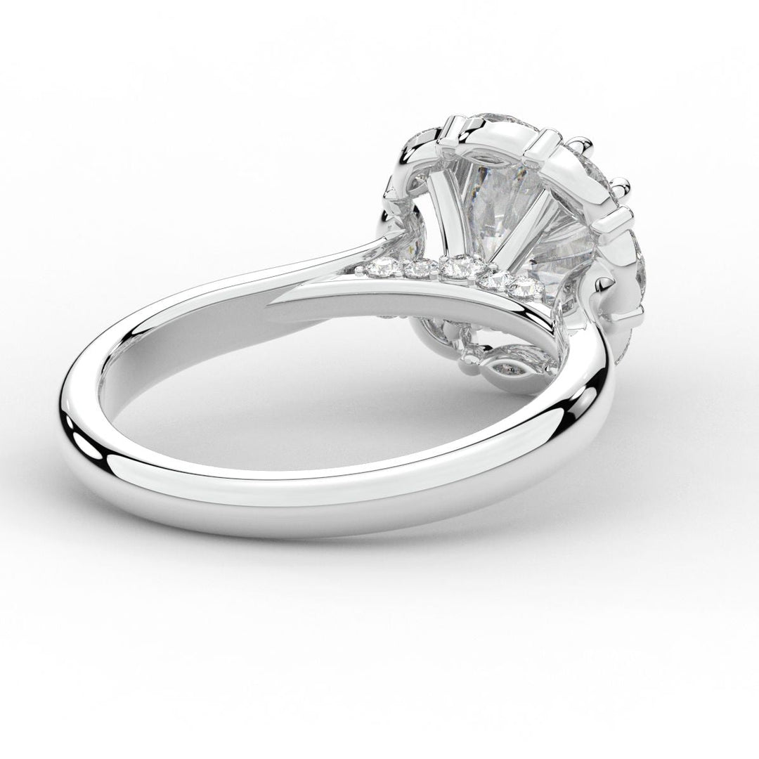 2.40CT.TW ROUND LAB DIAMOND HALO ENGAGEMENT RING - Nazarelle