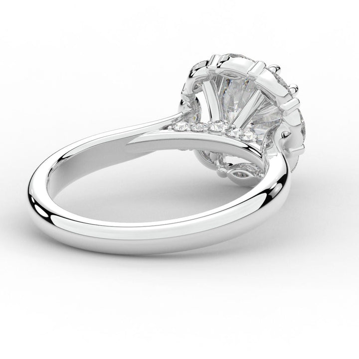 2.40CT.TW ROUND LAB DIAMOND HALO ENGAGEMENT RING - Nazarelle