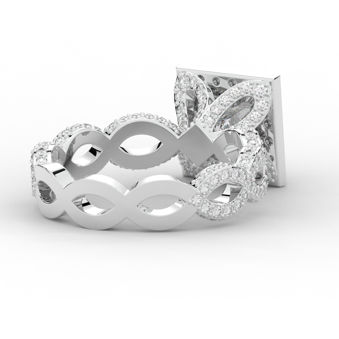 2.40CT.TW PRINCESS LAB DIAMOND HALO ENGAGEMENT RING - Nazarelle