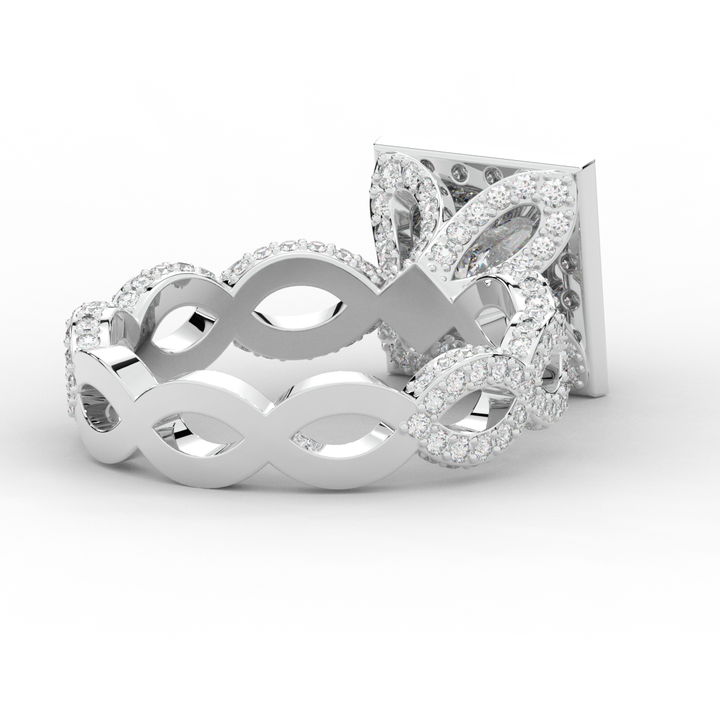 2.40CT.TW PRINCESS LAB DIAMOND HALO ENGAGEMENT RING - Nazarelle