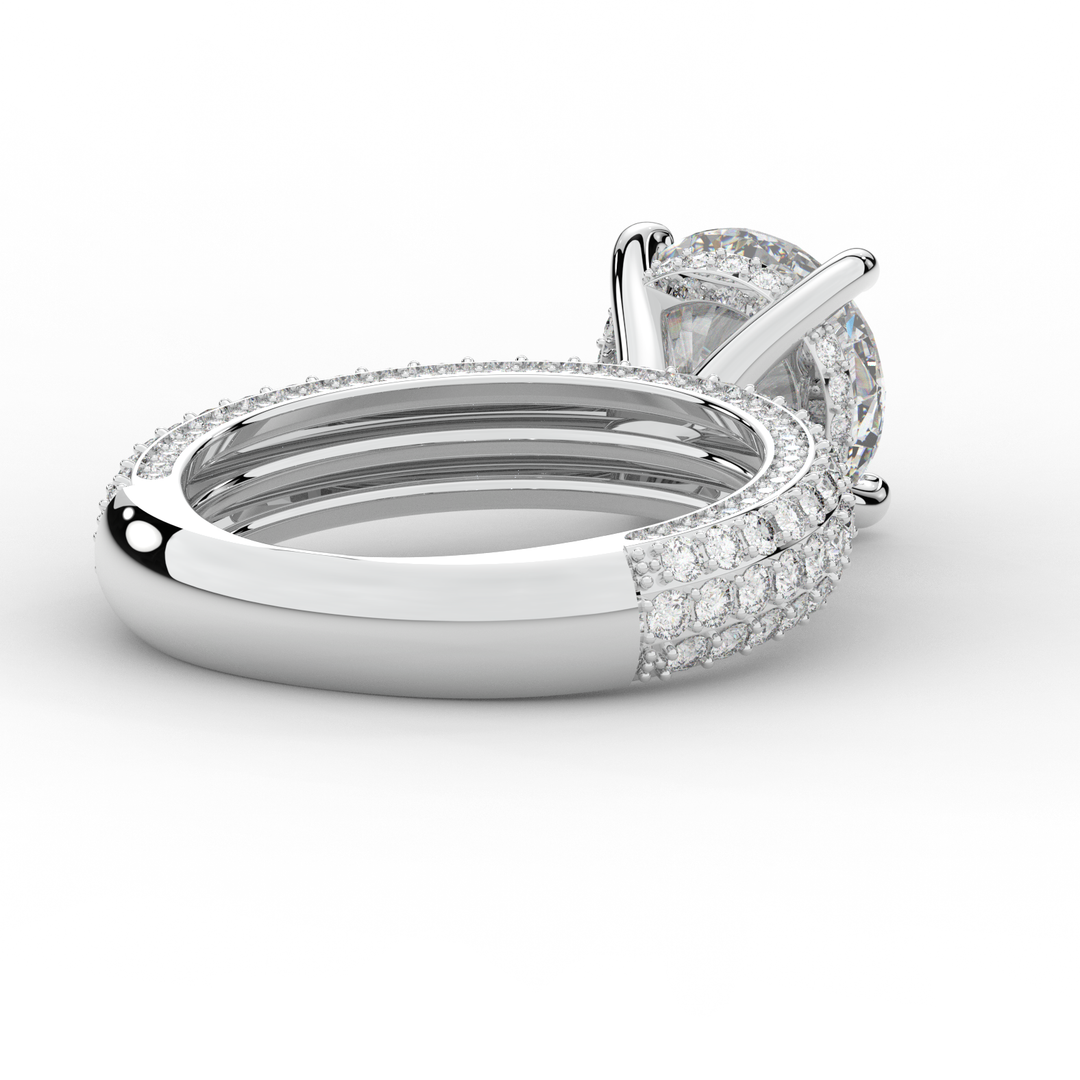 4.80CT.TW ROUND LAB DIAMOND UNDERHALO ENGAGEMENT RING - Nazarelle
