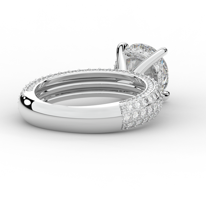 4.80CT.TW ROUND LAB DIAMOND UNDERHALO ENGAGEMENT RING - Nazarelle