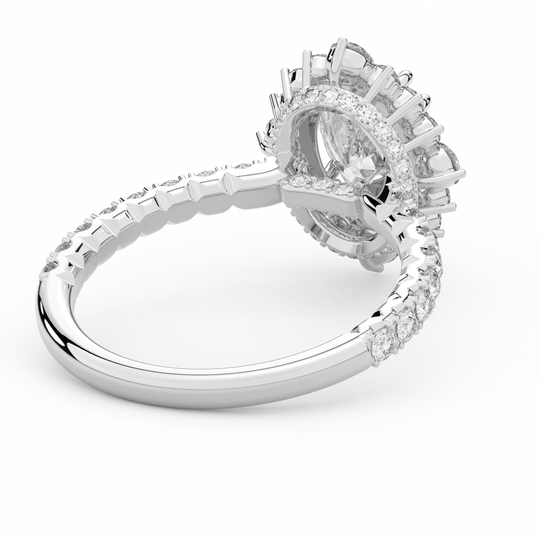 2.80CT.TW OVAL LAB DIAMOND HALO ENGAGEMENT RING - Nazarelle