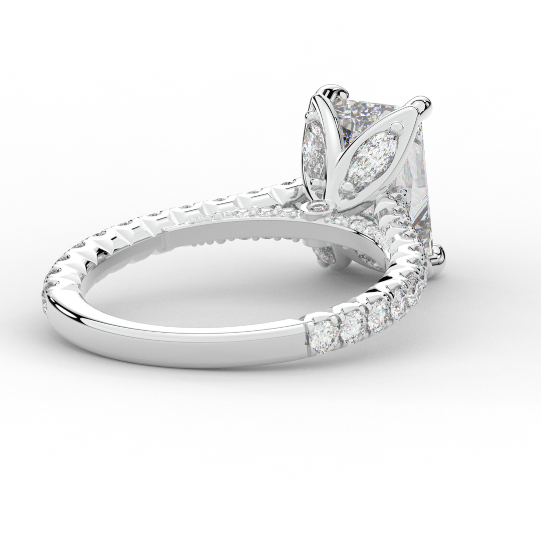 2.70CT.TW RADIANT LAB DIAMOND SOLITAIRE ENGAGEMENT RING - Nazarelle