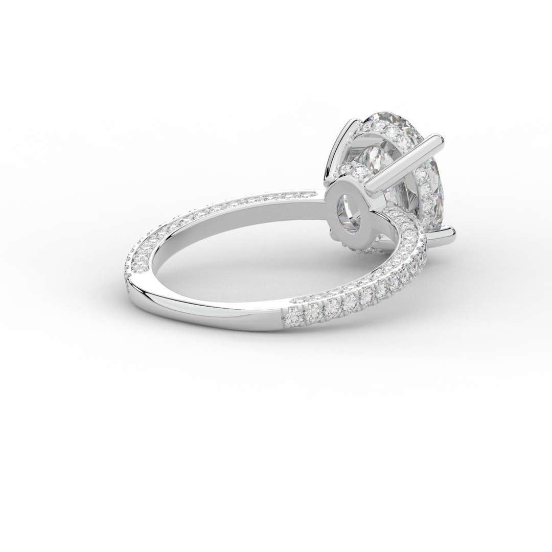 3.15CT.TW OVAL LAB DIAMOND SOLITAIRE ENGAGEMENT RING - Nazarelle