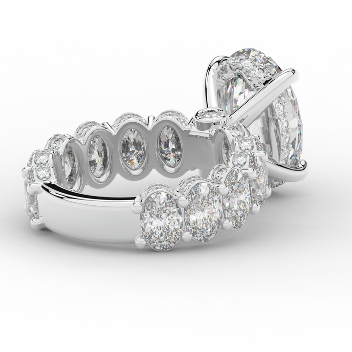 10.90CT.TW OVAL LAB DIAMOND SOLITAIRE ENGAGEMENT RING - Nazarelle
