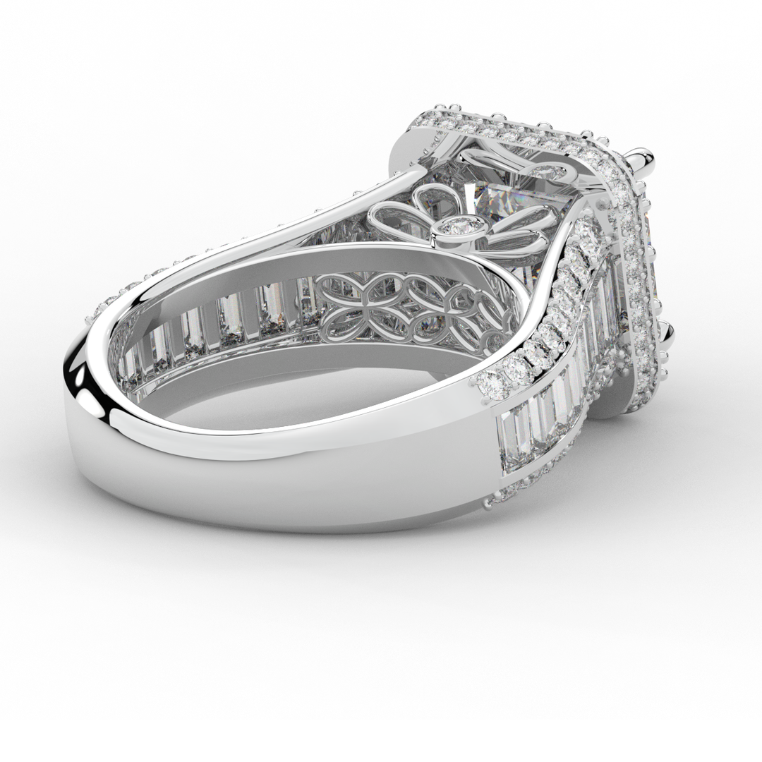 6.10CT.TW ASCHER LAB DIAMOND HALO ENGAGEMENT RING - Nazarelle