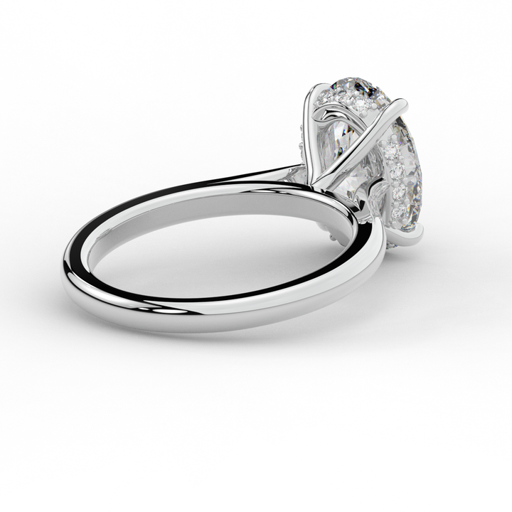 2.05CT.TW OVAL LAB DIAMOND UNDERHALO ENGAGEMENT RING - Nazarelle