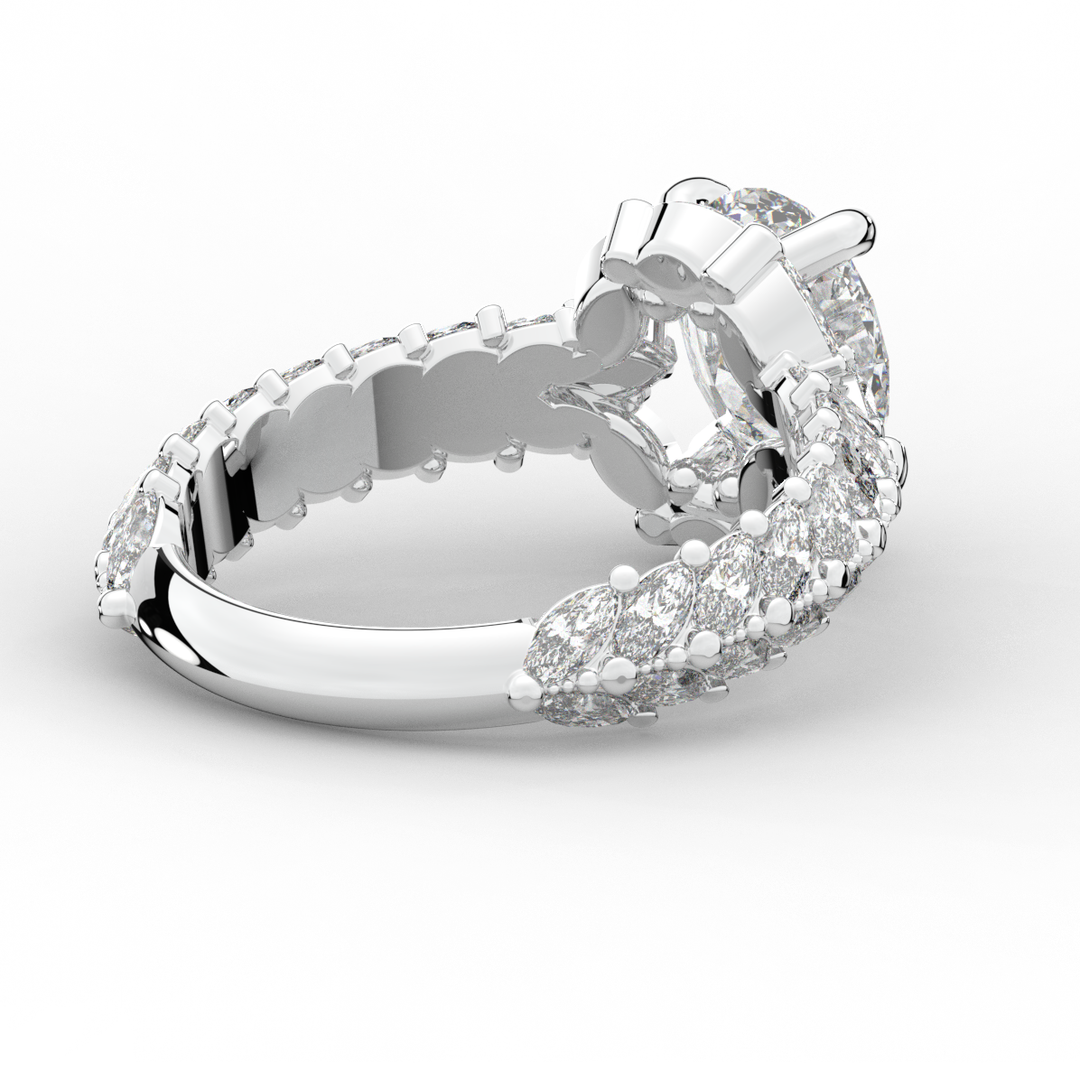 3.10CT.TW OVAL LAB DIAMOND HALO ENGAGEMENT RING - Nazarelle