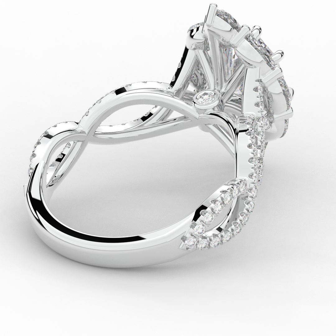 3.00CT.TW OVAL LAB DIAMOND HALO ENGAGEMENT RING - Nazarelle
