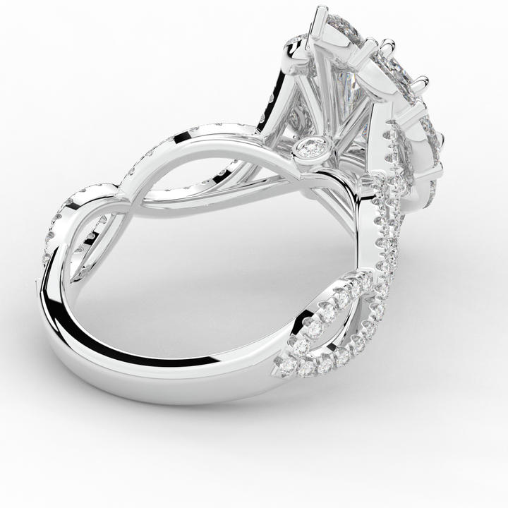 3.00CT.TW OVAL LAB DIAMOND HALO ENGAGEMENT RING - Nazarelle