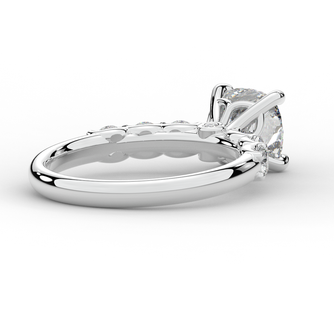2.60CT.TW CUSHION LAB DIAMOND SOLITAIRE ENGAGEMENT RING - Nazarelle