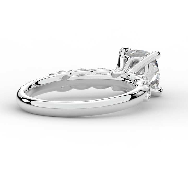 2.60CT.TW CUSHION LAB DIAMOND SOLITAIRE ENGAGEMENT RING - Nazarelle