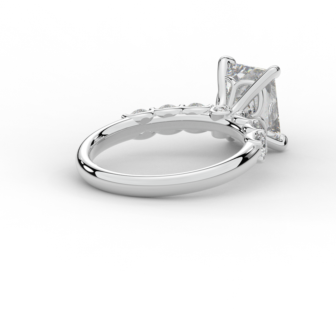 2.60CT.TW EMERALD CUT LAB DIAMOND SOLITAIRE ENGAGEMENT RING - Nazarelle