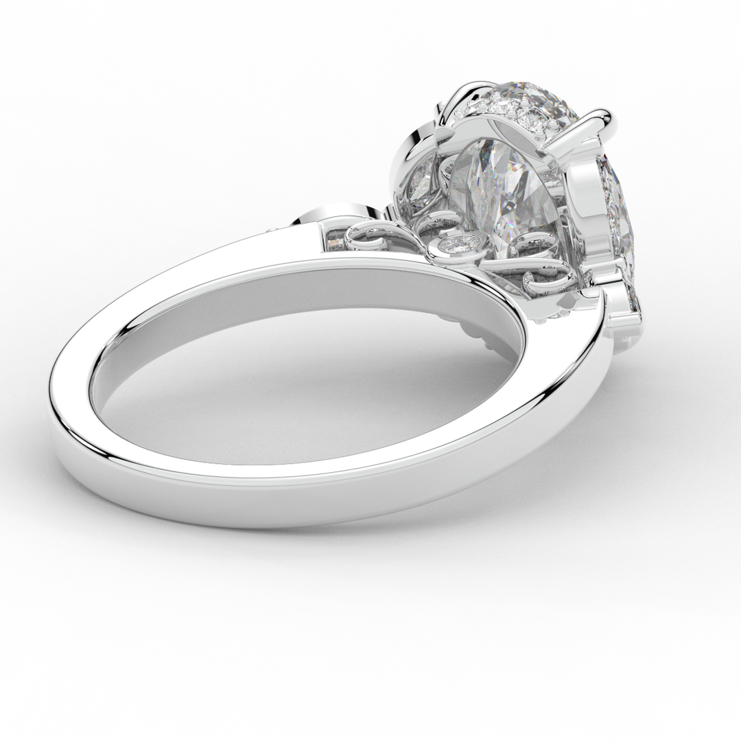 2.85CT.TW OVAL LAB DIAMOND ENGAGEMENT RING - Nazarelle
