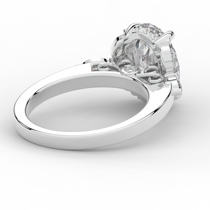 2.85CT.TW OVAL LAB DIAMOND ENGAGEMENT RING - Nazarelle