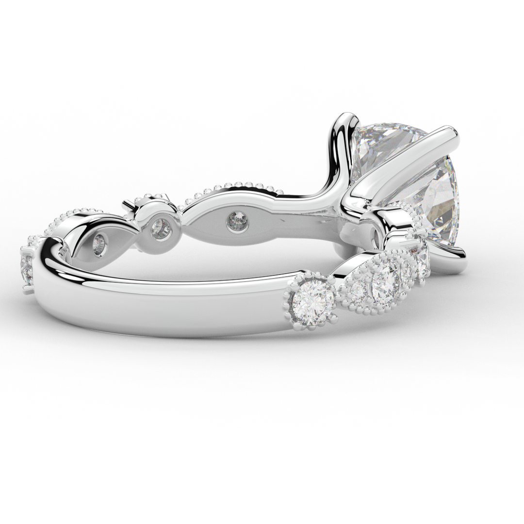 2.50CT.TW CUSHION LAB DIAMOND SOLITAIRE ENGAGEMENT RING - Nazarelle