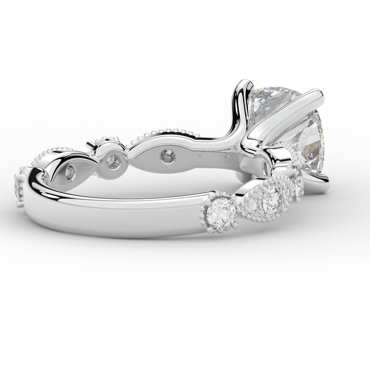 2.50CT.TW CUSHION LAB DIAMOND SOLITAIRE ENGAGEMENT RING - Nazarelle