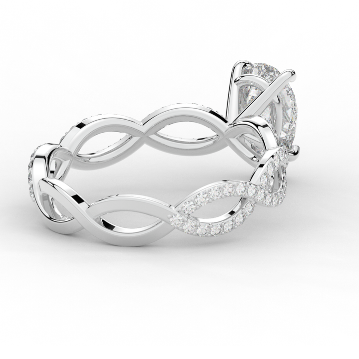 1.30CT.TW PEAR LAB DIAMOND TWIST BAND ENGAGEMENT RING - Nazarelle