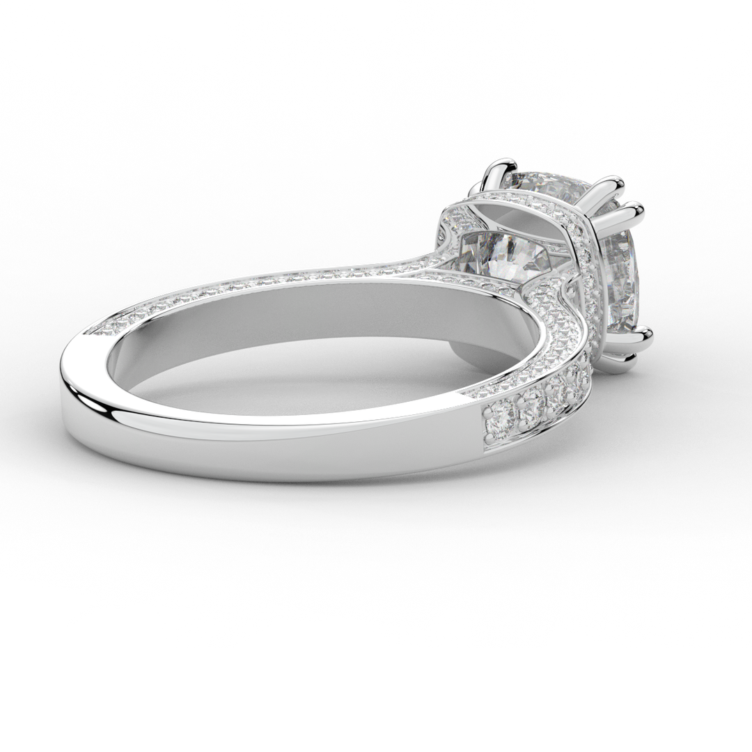 2.60CT.TW CUSHION LAB DIAMOND SOLITAIRE ENGAGEMENT RING - Nazarelle