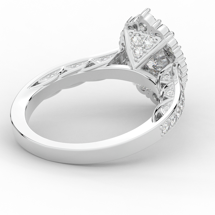 1.75CT.TW OVAL LAB DIAMOND HALO ENGAGEMENT RING - Nazarelle