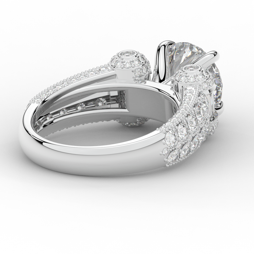 4.75CT.TW ROUND LAB DIAMOND ENGAGEMENT RING - Nazarelle