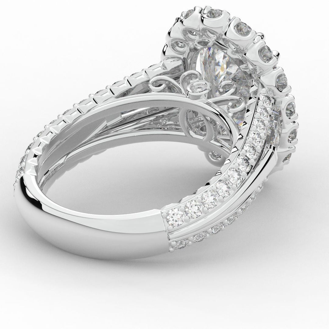 5.75CT.TW OVAL LAB DIAMOND HALO ENGAGEMENT RING - Nazarelle