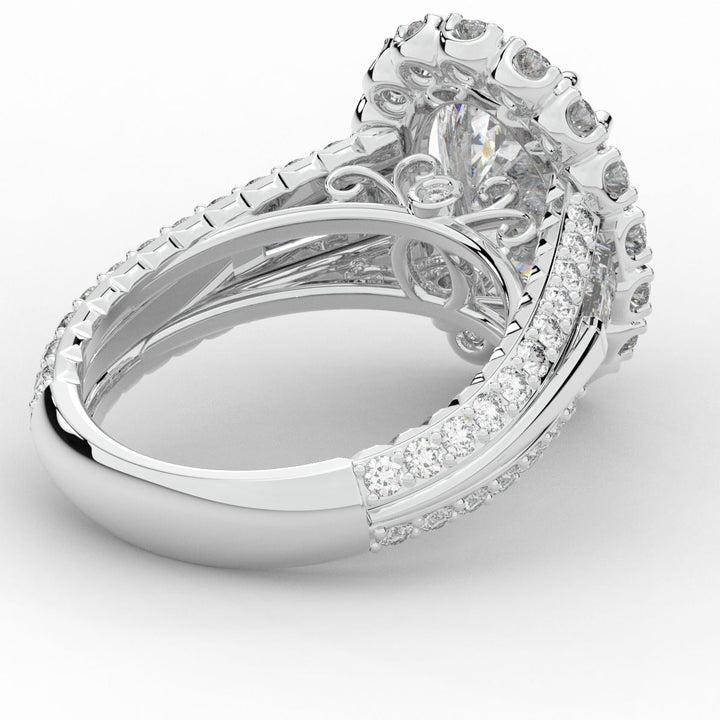 5.75CT.TW OVAL LAB DIAMOND HALO ENGAGEMENT RING - Nazarelle