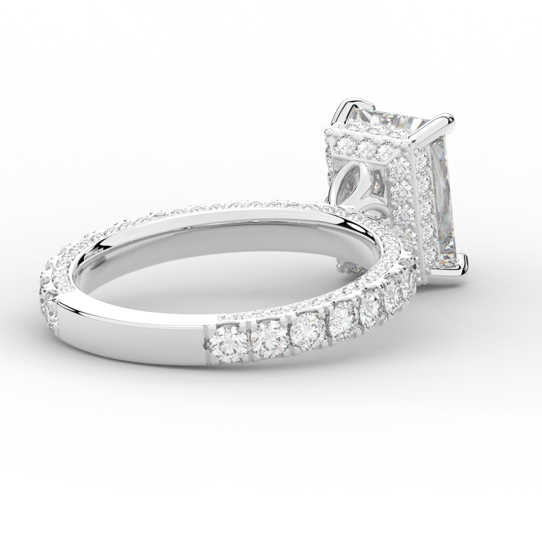 3.00CT.TW RADIANT LAB DIAMOND ENGAGEMENT RING - Nazarelle
