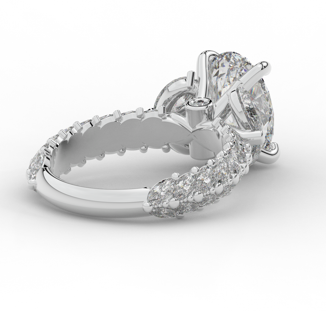 5.25CT.TW OVAL LAB DIAMOND HALO ENGAGEMENT RING - Nazarelle