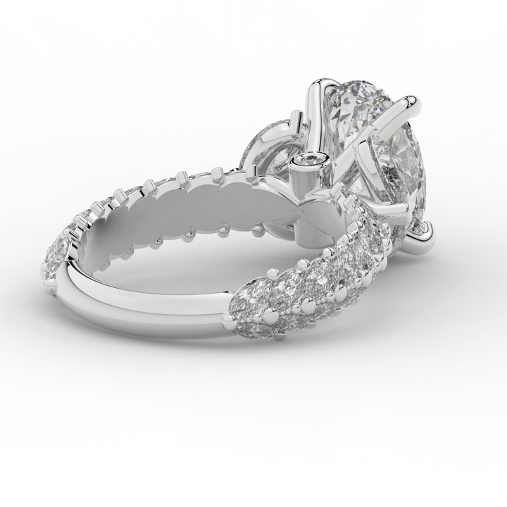 5.25CT.TW OVAL LAB DIAMOND HALO ENGAGEMENT RING - Nazarelle