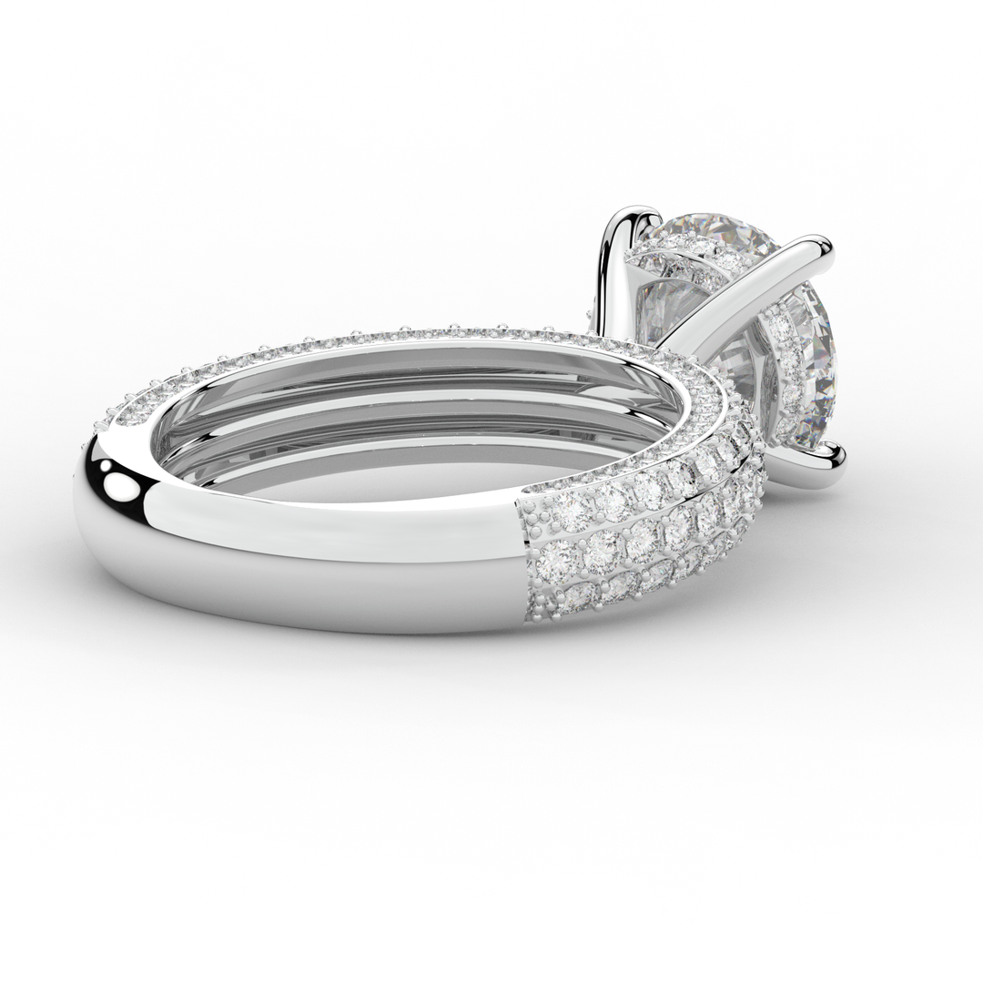 4.80CT.TW ROUND LAB DIAMOND UNDERHALO ENGAGEMENT RING - Nazarelle