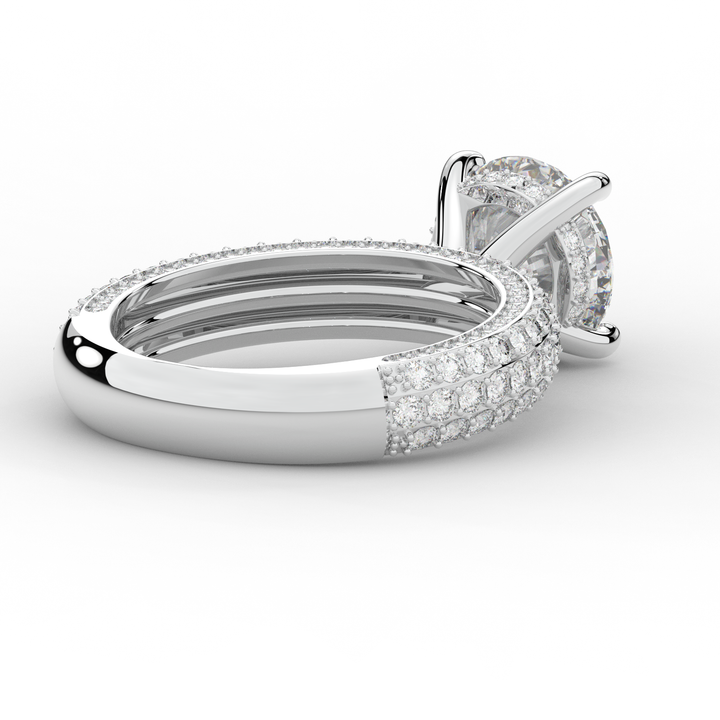 4.80CT.TW ROUND LAB DIAMOND UNDERHALO ENGAGEMENT RING - Nazarelle