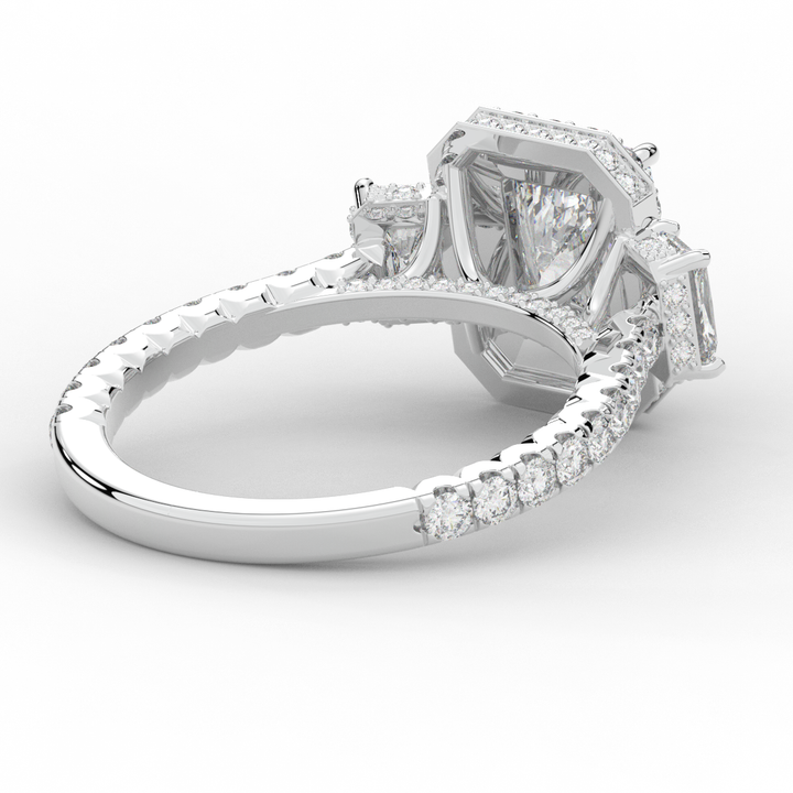 3.20CT.TW RADIANT LAB DIAMOND 3 STONE ENGAGEMENT RING - Nazarelle